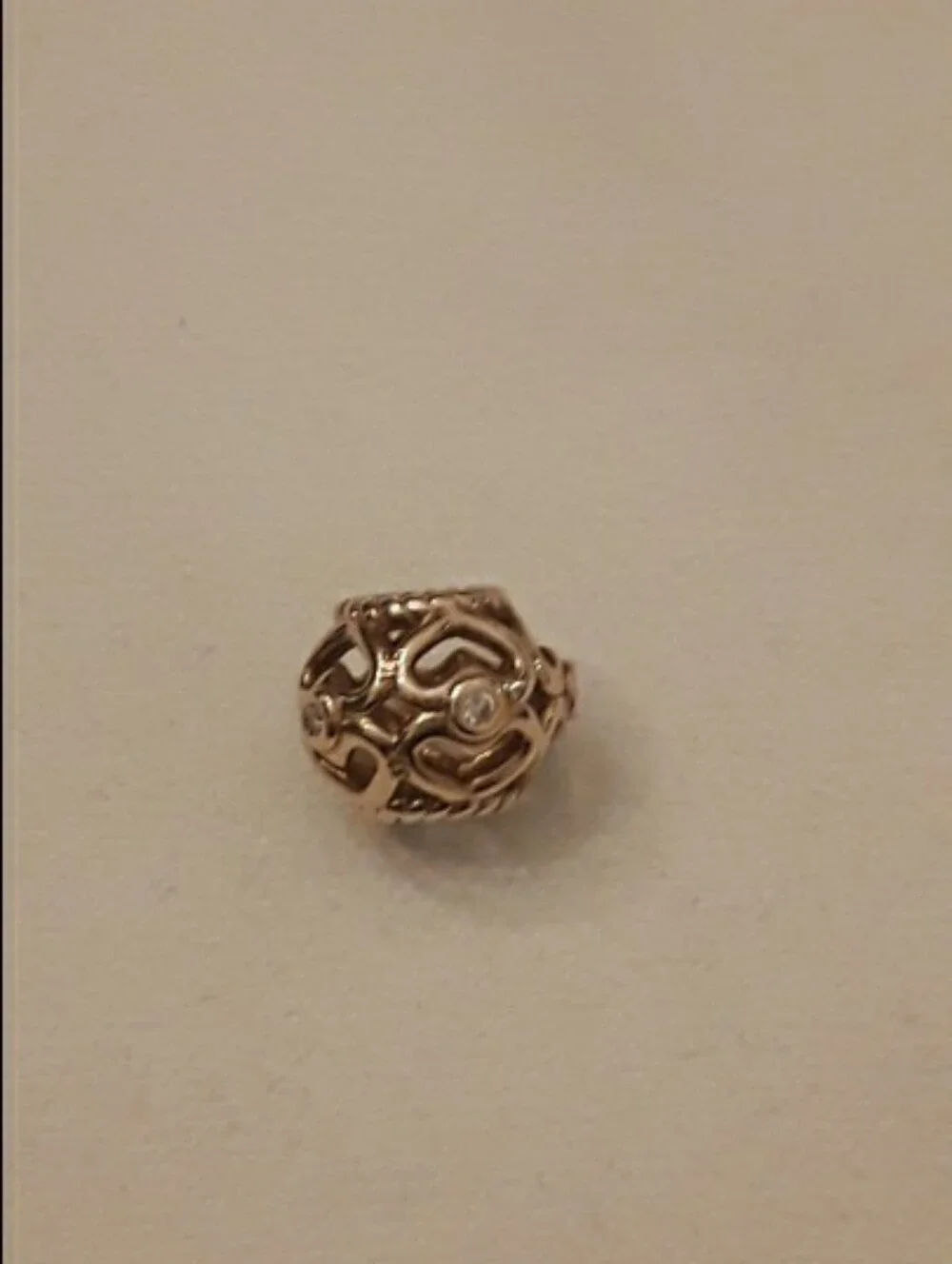 Pandora 14K solid Diamond open heart charm - Picture 1 of 4